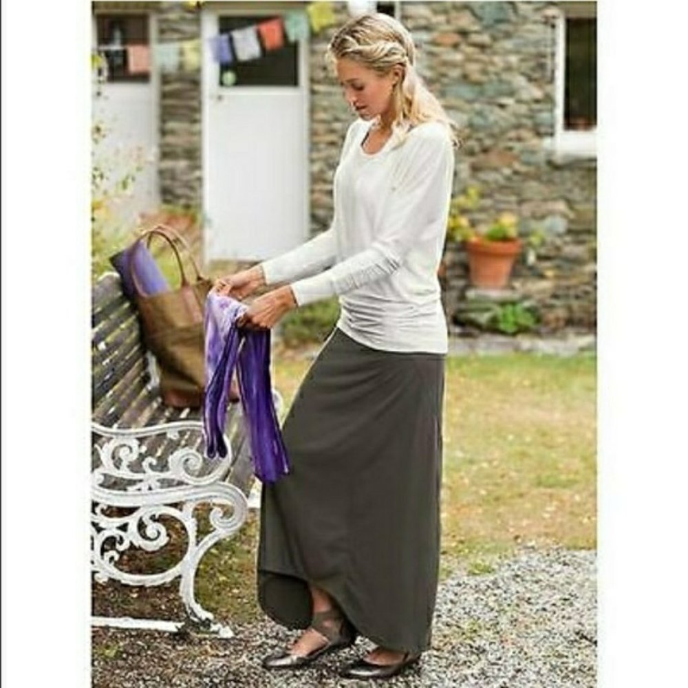 Athleta Thrones High Low Maxi Skirt Medium Gray
